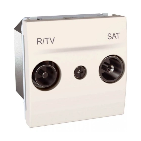 Розетка телевізійна прохідна ТV-R-SAT 2-м. Unica слонова кістка MGU3.456.25