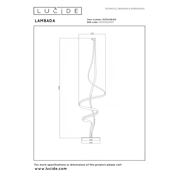Торшер Lucide LAMBADA 52701/38/05, зображення 7