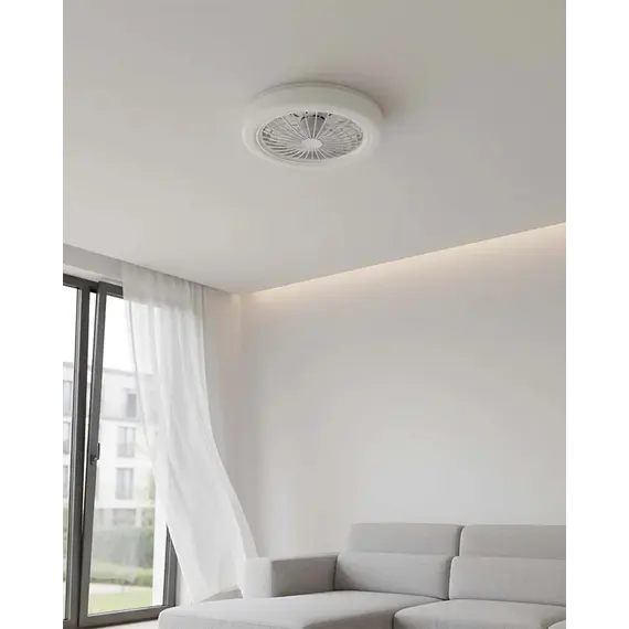 Люстра з вентилятором, стельовий світильник із пультом Goldlux 341310 Zambia LED 1x24W 3000K/4000K/6500K+RGB 3200Lm IP20 біла, изображение 2