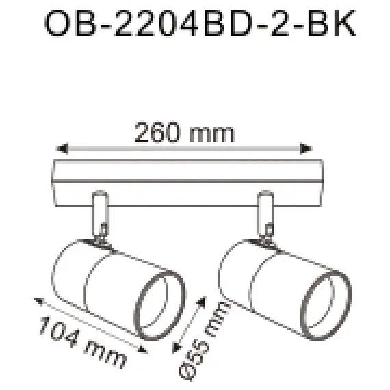 Світильник-спот Zuma Line FORI OB-2204BD-2-BK, зображення 2
