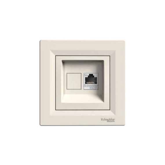 Розетка компьютерная RJ45 кат.5е UTP Asfora, (крем) EPH4300123