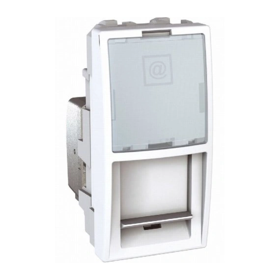 Комп'ютерна розетка RJ-45. UTP кат.6 1-модуль. Unica білий MGU3.414.18