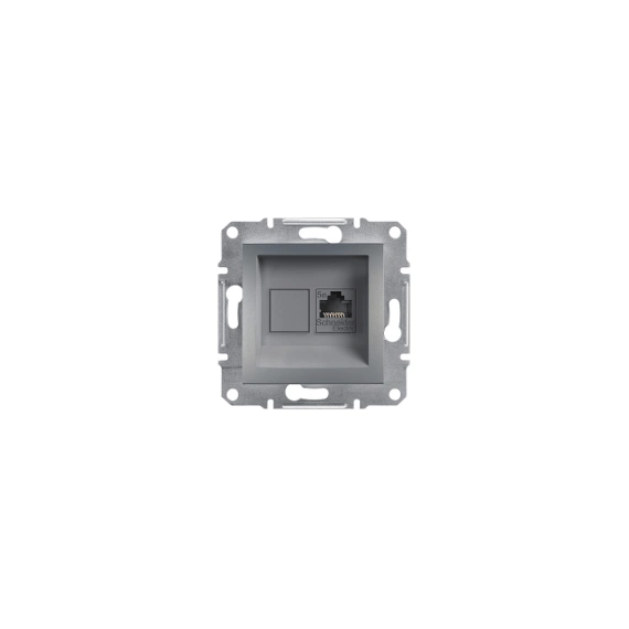 Розетка компьютерная RJ45 кат.5е UTP Asfora, (цвет сталь) EPH4300162