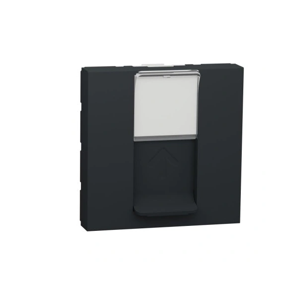 Розетка компьютерная, RJ45, одиночная, кат. 5е UTP, 2-мод., Unica New NU341154 антрацит