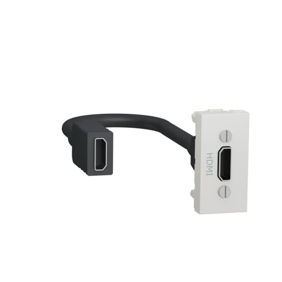 Розетка HDMI, 1-мод., Unica New NU343018 белый