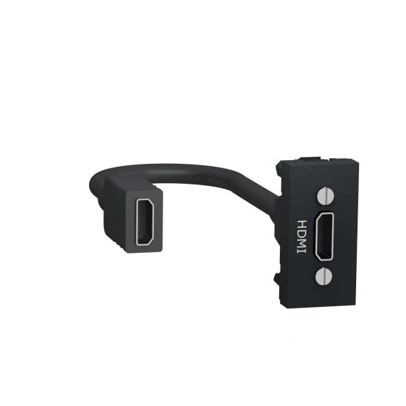 Розетка HDMI, 1-мод., Unica New NU343054 антрацит