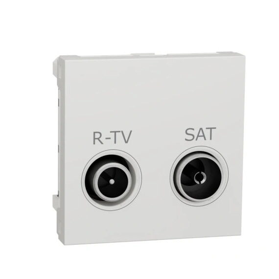 Розетка R-TV/SAT, проходная, 2-мод., Unica New NU345618 белый