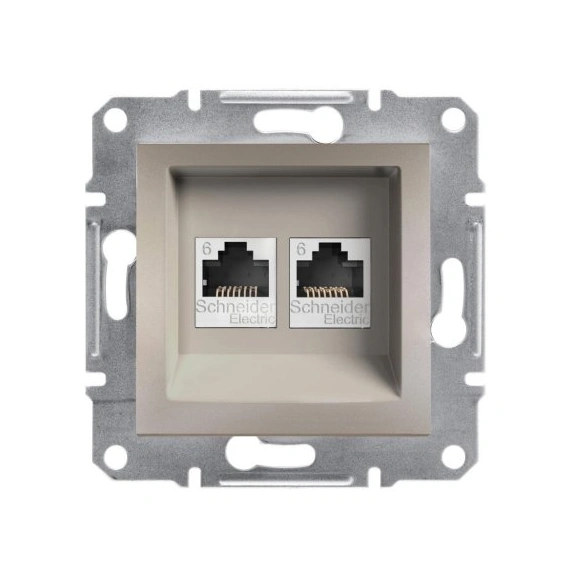 Розетка комп'ютерна 2-а RJ45 кат.6/UTP «Asfora» (колір бронза) EPH4800169