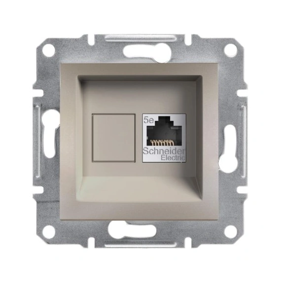 Розетка компьютерная 1-я RJ45 кат.5Е/STP экран Asfora, (цвет бронза) EPH5000169