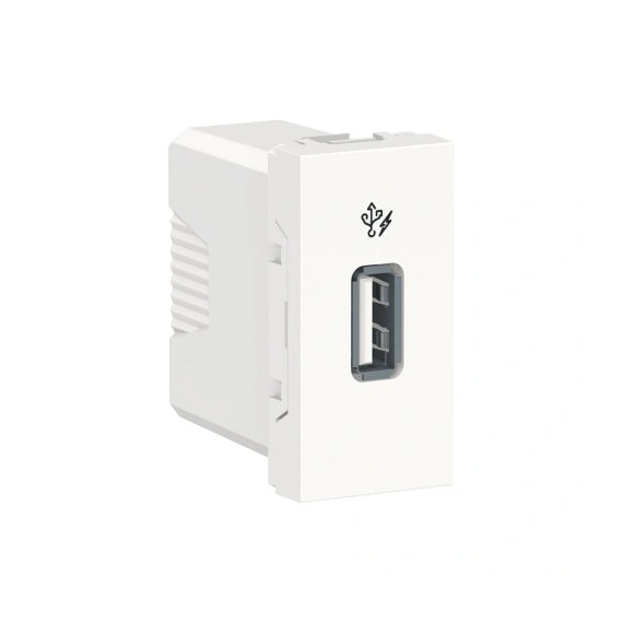 Розетка USB 1 модуль Unica New, NU342818, біла