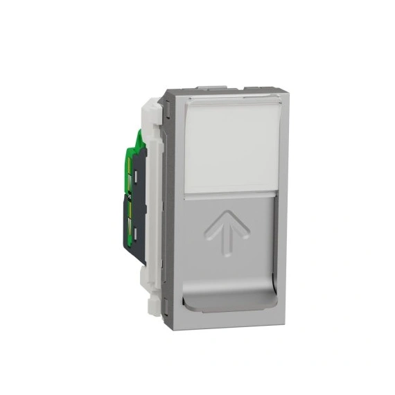 Розетка комп. 1-я., RJ45, кат.6 STP, 1-мод., Unica New, NU341630, алюминий