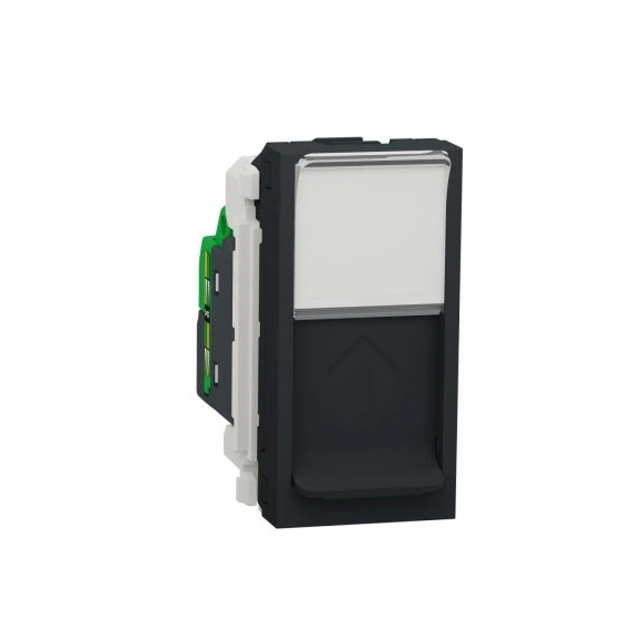 Розетка комп. 1-я., RJ45, кат.6 UTP, 1-мод., Unica New, NU341454, антрацит
