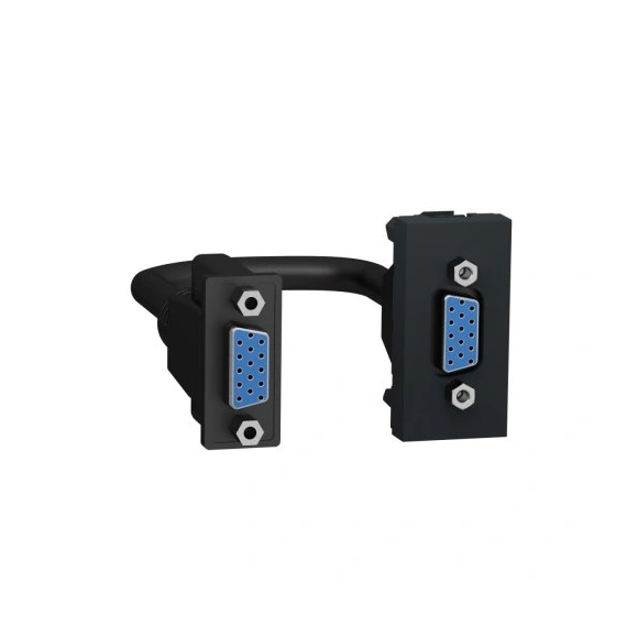 Розетка HD15 female (VGA) 1 модуль Unica New, NU343254, антрацит
