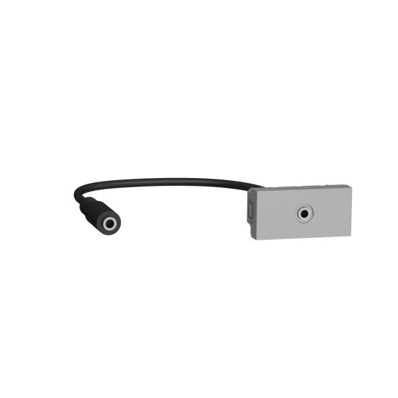Розетка Minijack 1 модуль Unica New, NU343330, алюминий