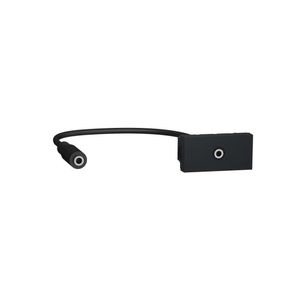 Розетка Minijack 1 модуль Unica New, NU343354, антрацит