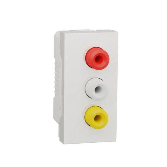 Розетка 3 RCA, 1 модуль Unica New, NU343118, белая