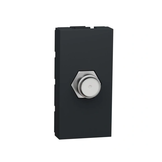 Розетка Coaxial F-type, 1-мод., Unica New NU346854 антрацит
