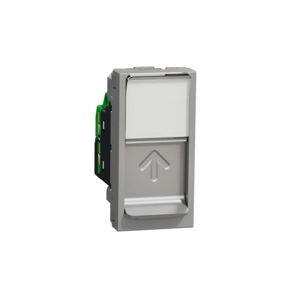 Розетка комп. 1-а., RJ45, кат.6A FTP, 1-мод., Unica New, NU344830, алюміній