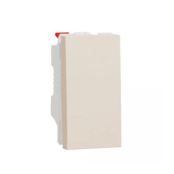 Выключатель 1-кл. кнопок. стр.1, 10А, 1-мод., Unica New, NU310644, бежевый