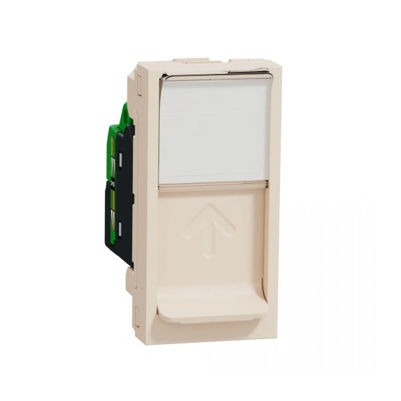 Розетка комп. 1-я., RJ45, кат.5 STP, 1-мод., Unica New, NU341244, бежевый
