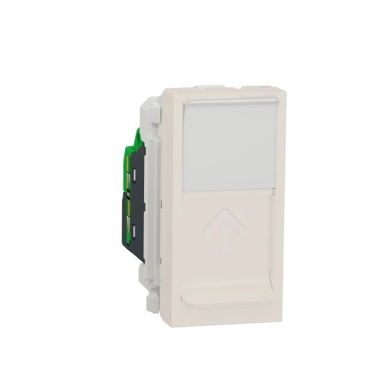 Розетка комп. 1-я., RJ45, кат.6A FTP, 1-мод., Unica New, NU344844, бежевый