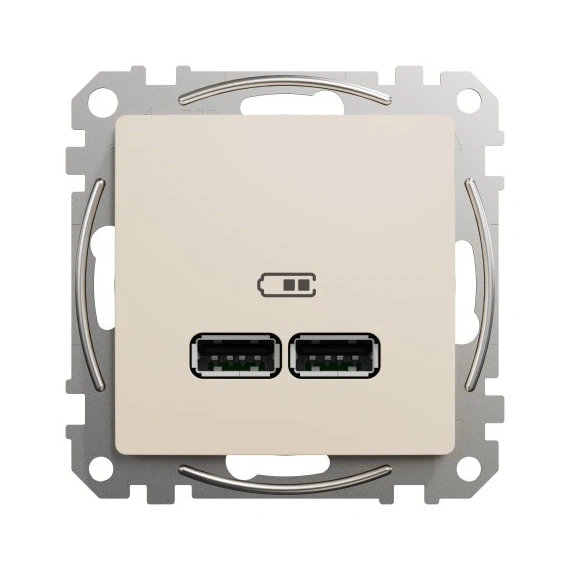 USB розетка тип A+A 2,1A SE Sedna Design SDD112401 бежевий