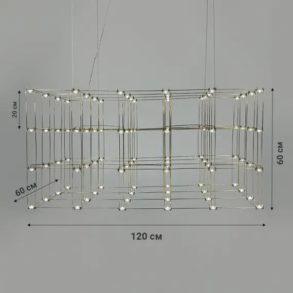 Люстра Linef СТРУКТУРИ TITANIUM MJ199-1200*600*600 Titanium, зображення 8
