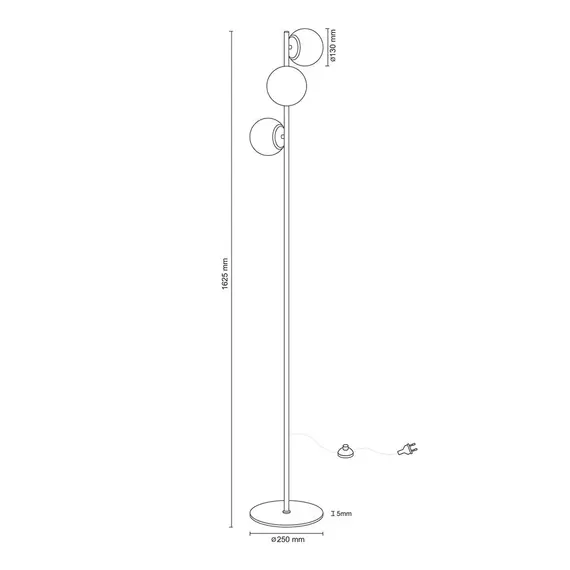 Торшер Goldlux 341662 Bianca E14 3x12W IP20 золотий, зображення 4