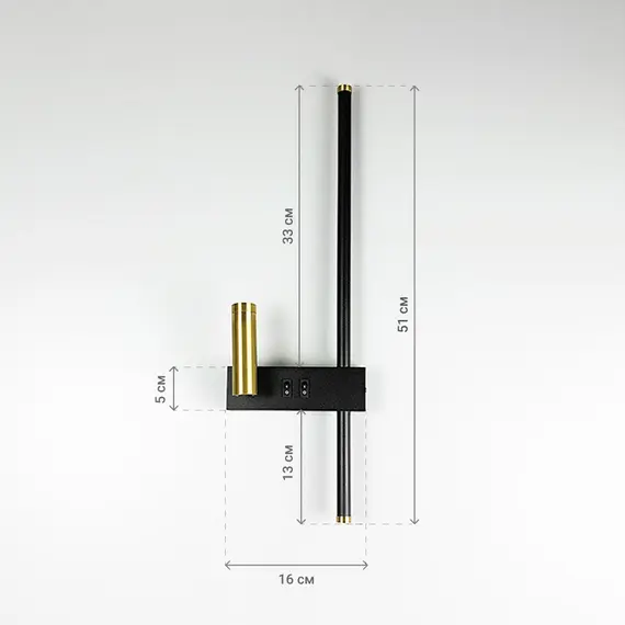 Бра Linef WB 10/2 WB10/2 R BK+AB (права), зображення 3