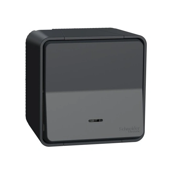 Перемикач з підсвічуванням в зборі IP55, чорний, Mureva Styl Schneider Electric MUR35024