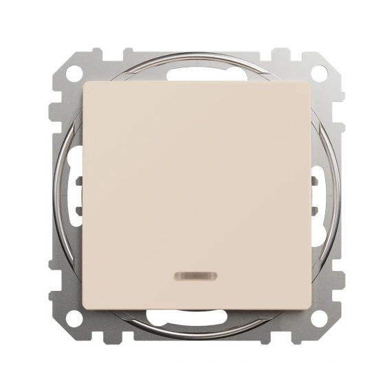 Вимикач із підсвічуванням 1-кл SE Sedna Design SDD112101L бежевий