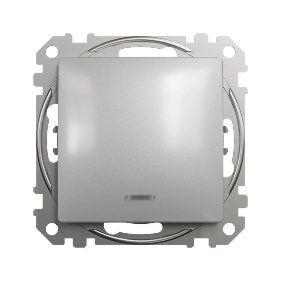 Выключатель с подсветкой 1-кл SE Sedna Design SDD113101L алюминий