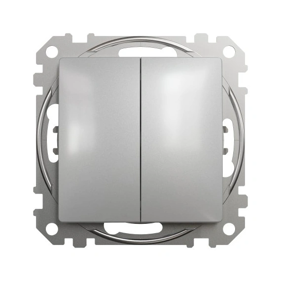 Переключатель 2-кл SE Sedna Design SDD113108 алюминий