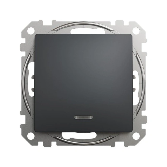 Выключатель с подсветкой 1-кл SE Sedna Design SDD114101L черный