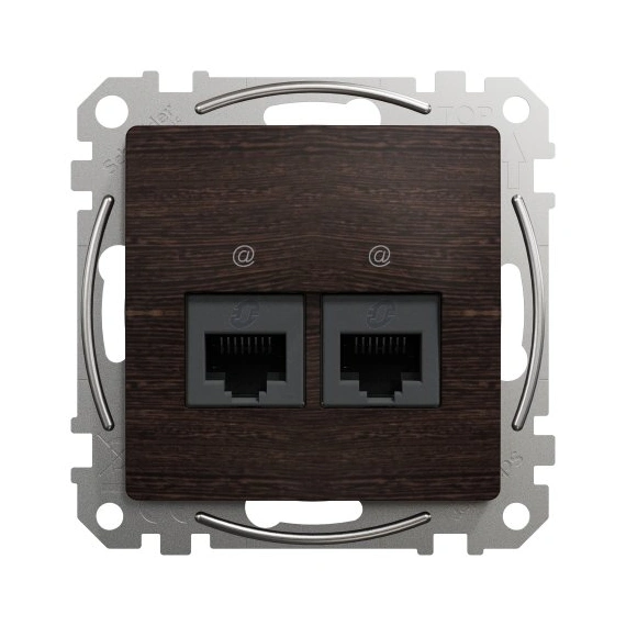 Комп'ютерна розетка 2-а. RJ45 кат. 5е UTP SE Sedna Elements SDD181452 венге