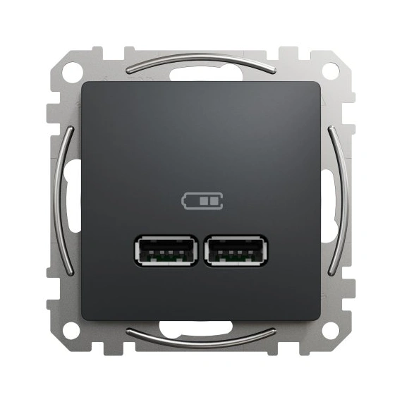 USB розетка тип A+A 2,1A SE Sedna Design SDD114401 черный