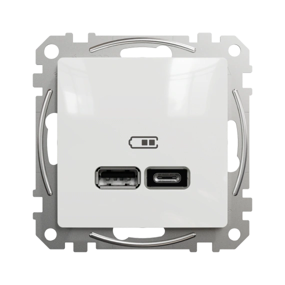 USB розетка тип A+C 2,4A SE Sedna Design SDD111402 белый