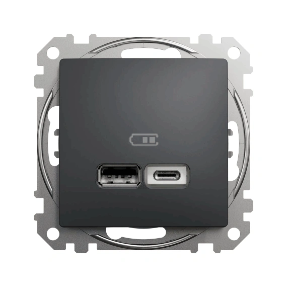USB розетка A+C 2,4A SE Sedna Design SDD114402 черный