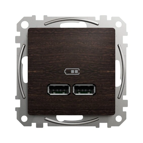 USB розетка тип A+A 2,1A Sedna Elements SE SDD181401 венге