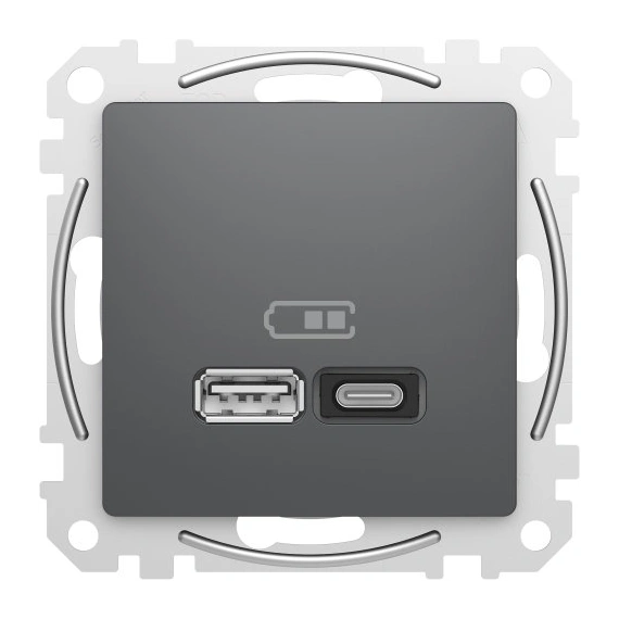 USB розетка A+C (45 Вт) SE Sedna Design SDD114404 черный