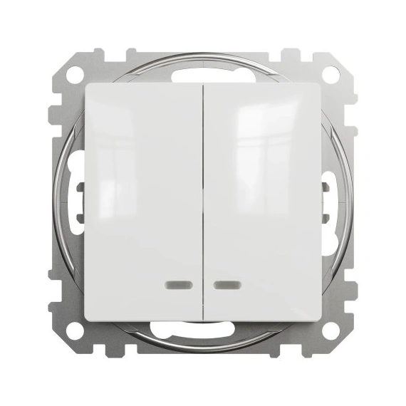 Выключатель с подсветкой 2-кл SE Sedna Design SDD111105L белый