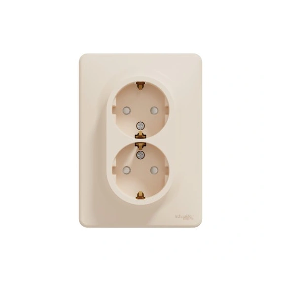 Розетка 2-я с/у со шторками SE Sedna Design SDD312221 бежевый