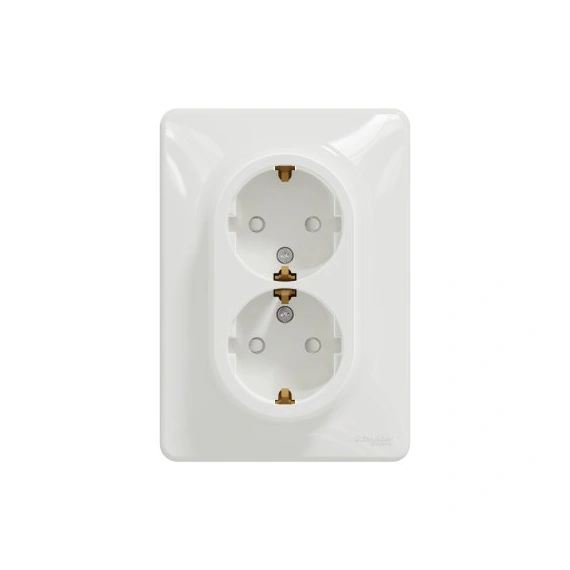 Розетка 2-я ж/к со шторками SE Sedna Design SDD311221 белый