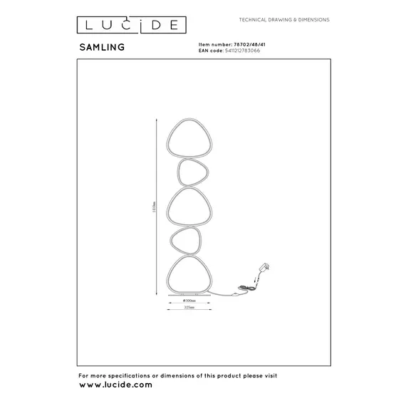 Торшер Lucide SAMLING 78702/48/41, зображення 3