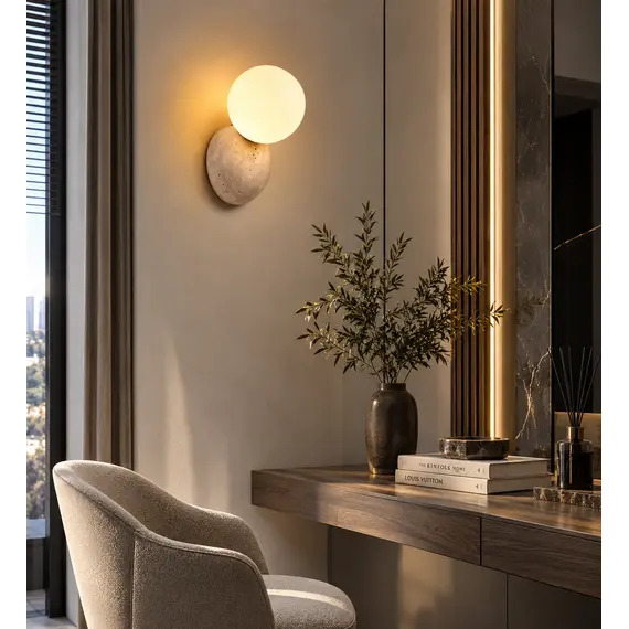 Настінний світильник Stone Lamp бежевий 052087/1 w yl, зображення 3