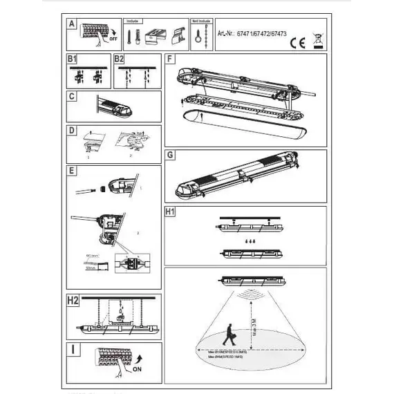 Промисловий світильник Eglo STUDIO IP65 67473, зображення 4
