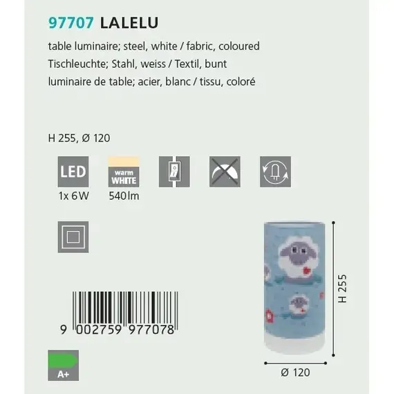 Настольная лампа Eglo 97707 Lalelu, изображение 2