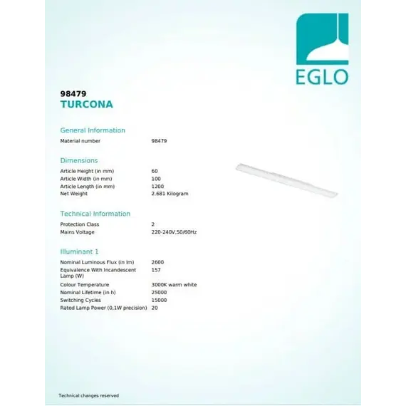 Светодиодная панель EGLO TURCONA 98479, изображение 3