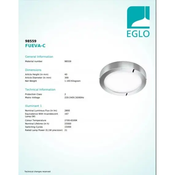 Стельовий світильник EGLO FUEVA-C 98561, зображення 4
