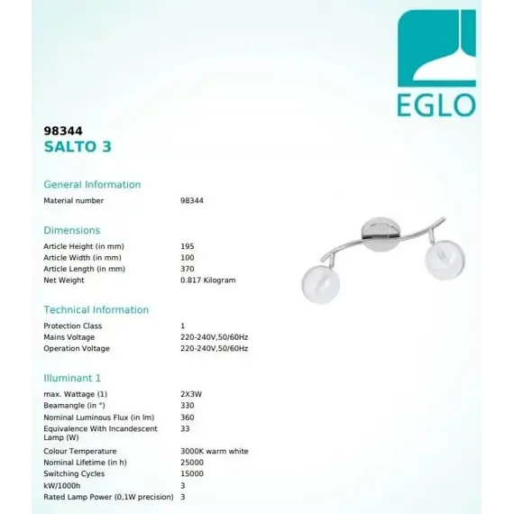 Спот Eglo SALTO 3 98344, зображення 3